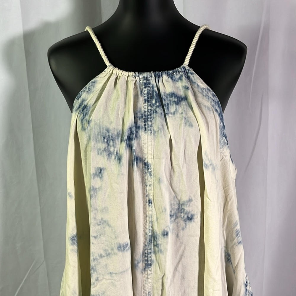 NWT Anthropologie Holding Horses Bleached Tie Dye Denim Swing Dress - Picture 6 of 16